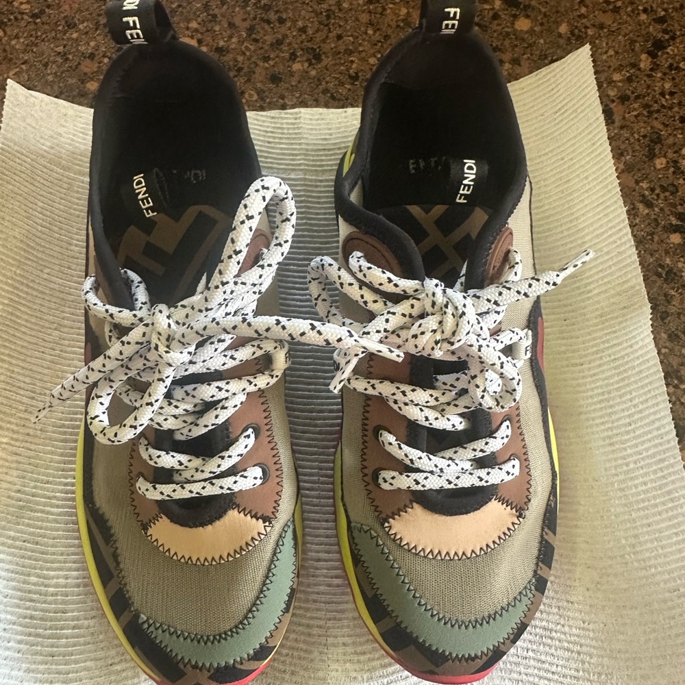 Fendi Colorful Lace-Up Sneakers